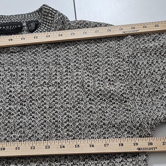 Profilo Sport Sweater Mens XL Marled Beige LS Crew Neck Wool Blend Preppy VTG - Picture 5 of 15